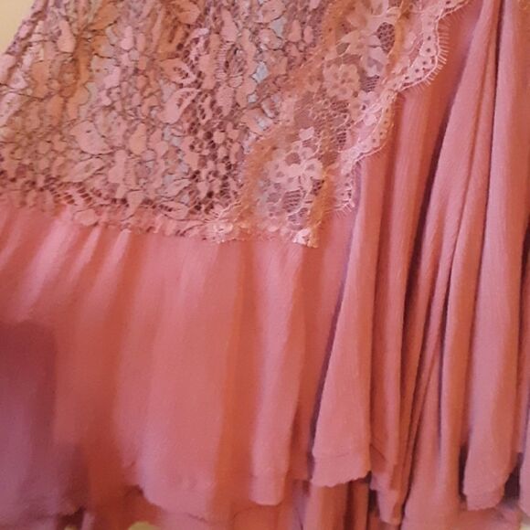 🤩HOST PICK! 🤩 NWT FREE PEOPLE DUSTY MAUVE TELLTALE LACE DRESS SMALL 💥💥💥💥💥 - Picture 11 of 14